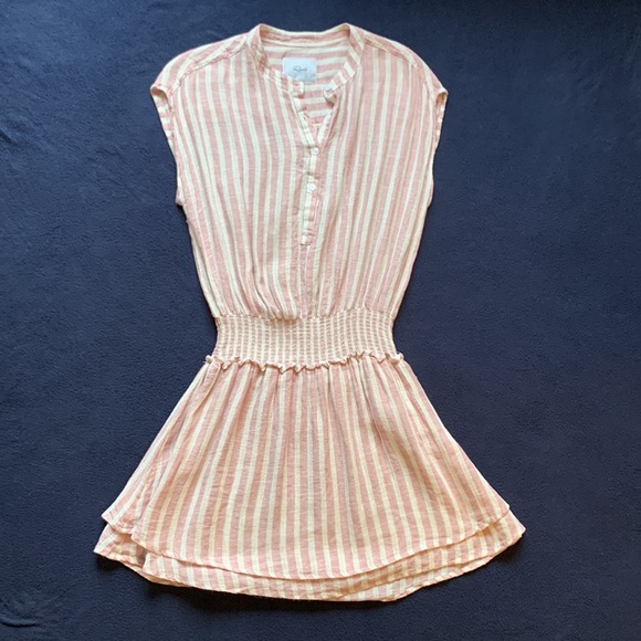 Rails Angelina linen dress rose stripe S - Picture 4 of 12